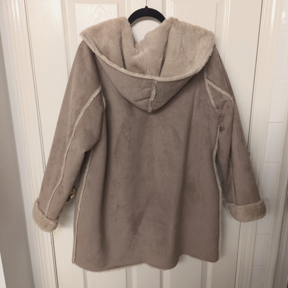 Penningtons Winter Jacket Coat with Faux Suede Faux Fur Hood size 1XL - Picture 2 of 6